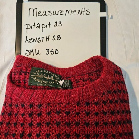 Vintage Lake Harmony Rowing Club Grandpa Wool Blend Knit Sweater - Picture 5 of 5